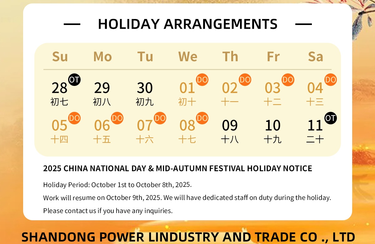 Avviso di vacanza: The China's National Day Holiday (1 ottobre - 8 ottobre 2025)